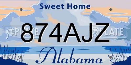 874AJZ Alabama License Plate