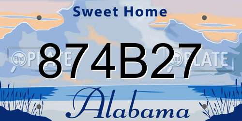 874B27 Alabama License Plate
