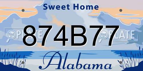 874B77 Alabama License Plate