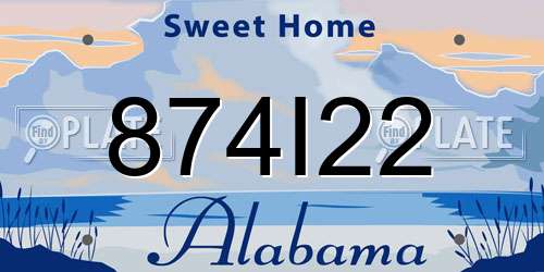 874I22 Alabama License Plate