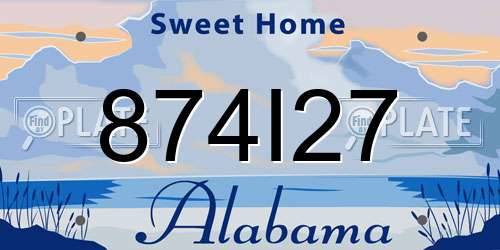 874I27 Alabama License Plate