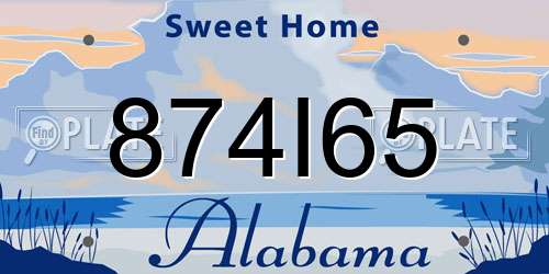 874I65 Alabama License Plate