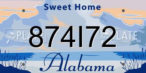 874I72 Alabama License Plate