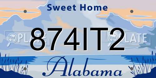 874IT2 Alabama License Plate