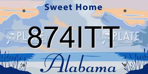 874ITT Alabama License Plate