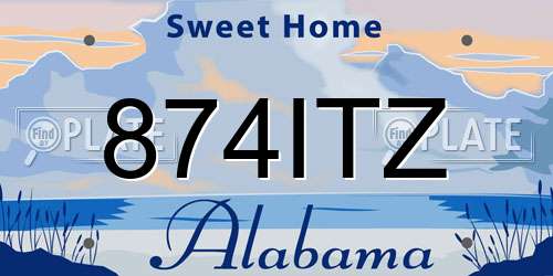 874ITZ Alabama License Plate
