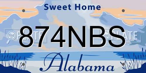 874NBS Alabama License Plate
