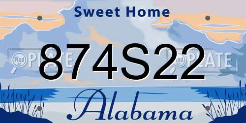 874S22 Alabama License Plate
