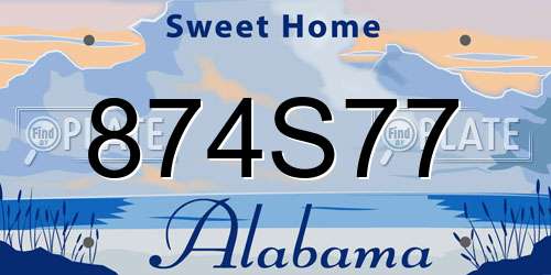 874S77 Alabama License Plate
