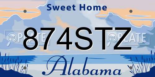 874STZ Alabama License Plate