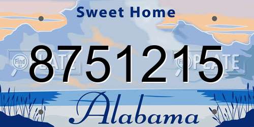 8751215 Alabama License Plate