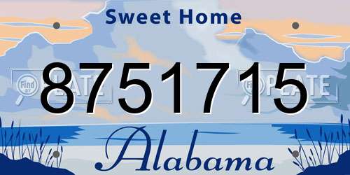 8751715 Alabama License Plate