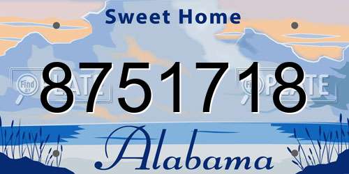 8751718 Alabama License Plate