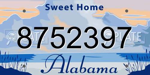 8752397 Alabama License Plate