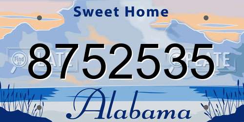 8752535 Alabama License Plate