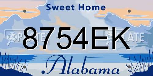 8754EK Alabama License Plate