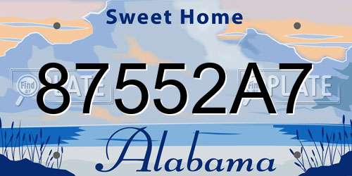 87552A7 Alabama License Plate