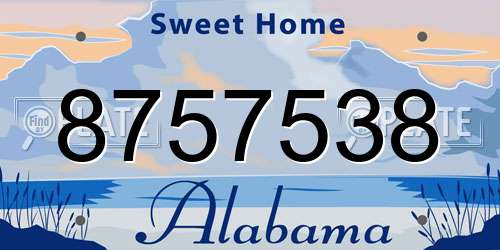 8757538 Alabama License Plate