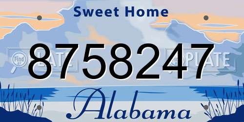8758247 Alabama License Plate