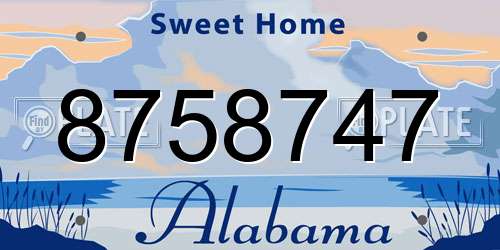 8758747 Alabama License Plate