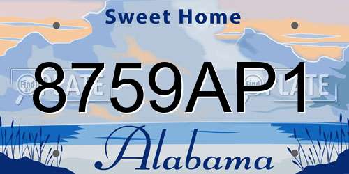 8759AP1 Alabama License Plate