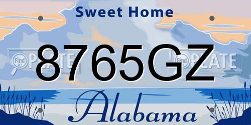 8765GZ Alabama License Plate