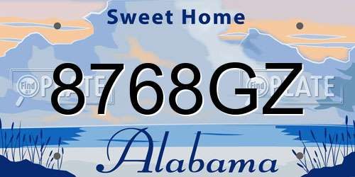 8768GZ Alabama License Plate