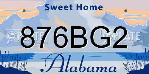 876BG2 Alabama License Plate