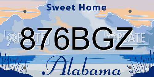 876BGZ Alabama License Plate