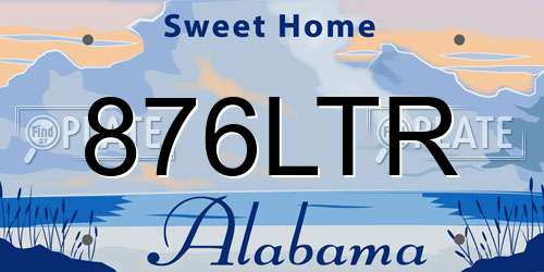 876LTR Alabama License Plate