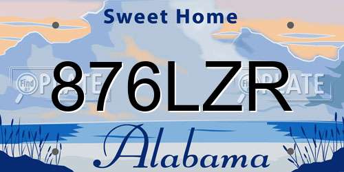 876LZR Alabama License Plate
