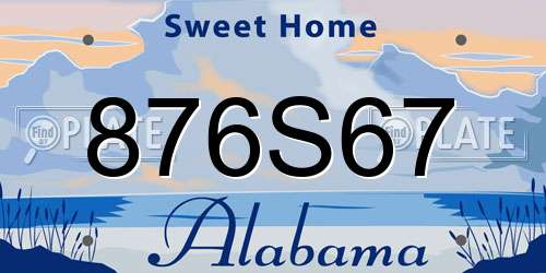 876S67 Alabama License Plate