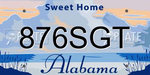 876SGT Alabama License Plate