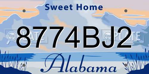 8774BJ2 Alabama License Plate