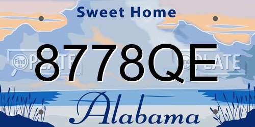 8778QE Alabama License Plate
