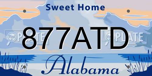 877ATD Alabama License Plate