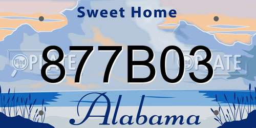 877B03 Alabama License Plate