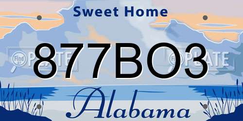 877BO3 Alabama License Plate