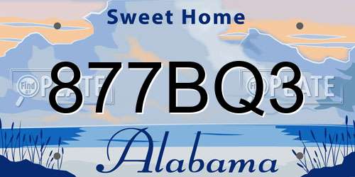 877BQ3 Alabama License Plate