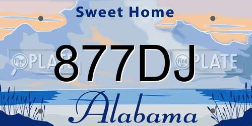 877DJ Alabama License Plate