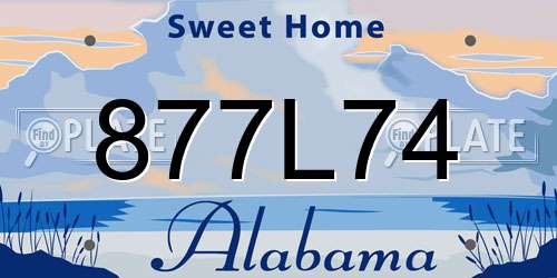 877L74 Alabama License Plate