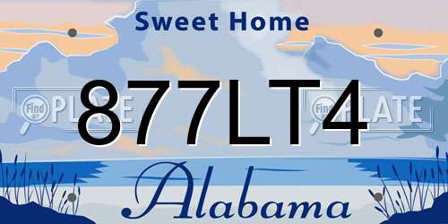 877LT4 Alabama License Plate