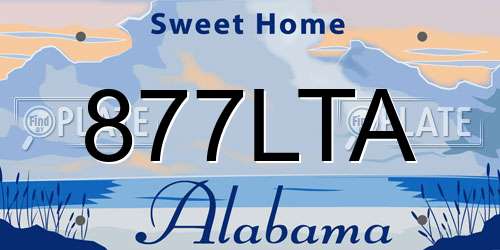877LTA Alabama License Plate