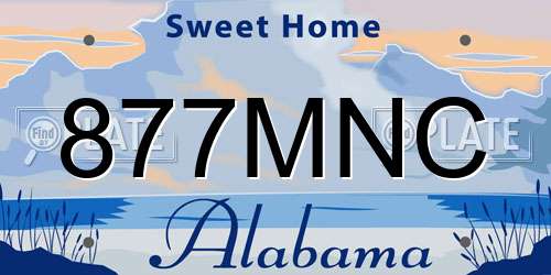 877MNC Alabama License Plate