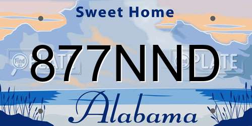 877NND Alabama License Plate