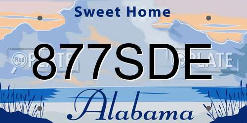877SDE Alabama License Plate