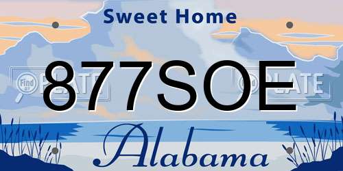 877SOE Alabama License Plate