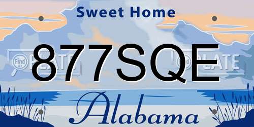877SQE Alabama License Plate