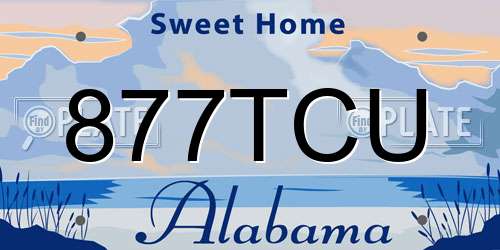 877TCU Alabama License Plate