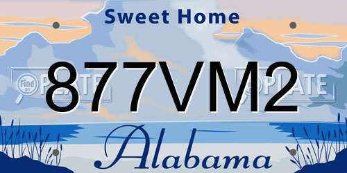 877VM2 Alabama License Plate